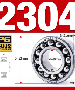 Vòng bi - bạc đạn tự lựa 2304 (Bi cầu - 2 dãy - 20*52*21 mm)