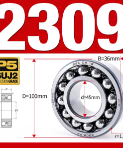 Vòng bi - bạc đạn tự lựa 2309 (Bi cầu - 2 dãy - 45*100*36 mm)