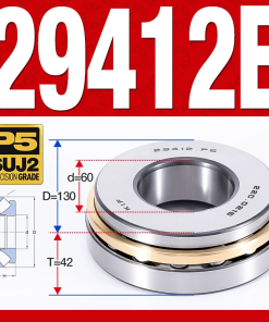 Vòng bi đĩa bay chặn trục - bạc đạn cà na chặn trục 29412E (lồng cách bi Thép -  60*130*42 mm)