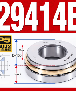 Vòng bi đĩa bay chặn trục - bạc đạn cà na chặn trục 29414E (lồng cách bi Thép -  70*150*48 mm)