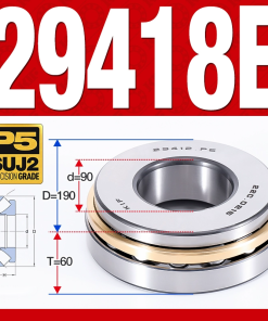 Vòng bi đĩa bay chặn trục - bạc đạn cà na chặn trục 29418E (lồng cách bi Thép -  90*190*60 mm)