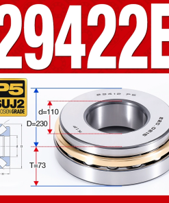 Vòng bi đĩa bay chặn trục - bạc đạn cà na chặn trục 29422E (lồng cách bi Thép -  110*230*73 mm)