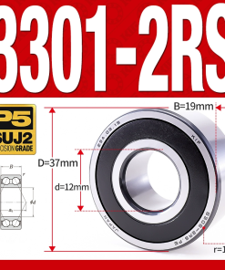 Vòng bi - bạc đạn 3301-2RS  (Phớt cao su - 12*37*19 mm)