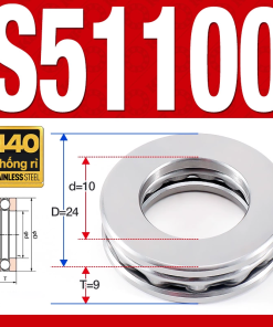 Vòng bi - bạc đạn S51100 (Chặn trục - Inox440C - 10*24*9 mm)