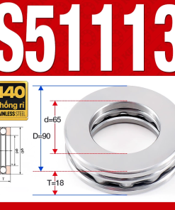 Vòng bi - bạc đạn S51113 (Chặn trục - Inox440C - 65*90*18 mm)