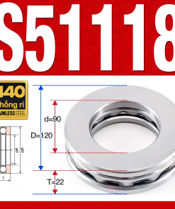 Vòng bi - bạc đạn S51118 (Chặn trục - Inox440C - 90*120*22 mm)