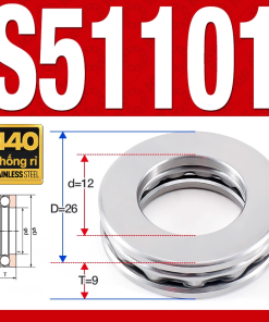 Vòng bi - bạc đạn S51101 (Chặn trục - Inox440C - 12*26*9 mm)