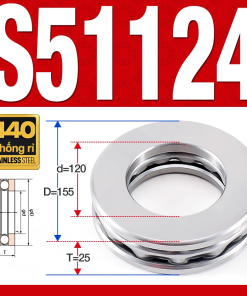 Vòng bi - bạc đạn S51124 (Chặn trục - Inox440C - 120*155*25 mm)