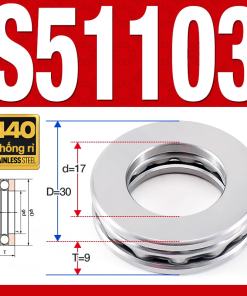 Vòng bi - bạc đạn S51103 (Chặn trục - Inox440C - 17*30*9 mm)