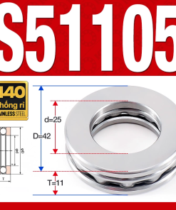 Vòng bi - bạc đạn S51105 (Chặn trục - Inox440C - 25*42*11 mm)