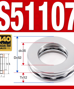 Vòng bi - bạc đạn S51107 (Chặn trục - Inox440C - 35*52*12 mm)