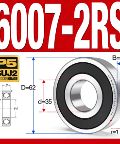 Vòng bi - bạc đạn 6007-2RS  (Phớt cao su - 35*62*14 mm)