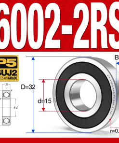 Vòng bi - bạc đạn 6002-2RS  (Phớt cao su - 15*32*9 mm)