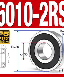 Vòng bi - bạc đạn 6010-2RS  (Phớt cao su - 50*80*16 mm)