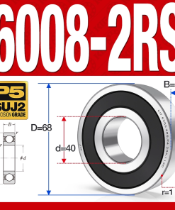 Vòng bi - bạc đạn 6008-2RS  (Phớt cao su - 40*68*15 mm)