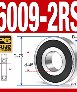 Vòng bi - bạc đạn 6009-2RS  (Phớt cao su - 45*75*16 mm)