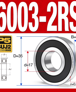 Vòng bi - bạc đạn 6003-2RS  (Phớt cao su - 17*35*10 mm)