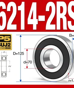 Vòng bi - bạc đạn 6214-2RS (Phớt kim loại - 70*125*24 mm)