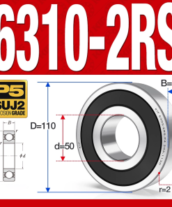 Vòng bi - bạc đạn 6310-2RS  (Phớt cao su - 50*110*27 mm)