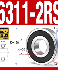 Vòng bi - bạc đạn 6311-2RS  (Phớt cao su - 55*120*29 mm)