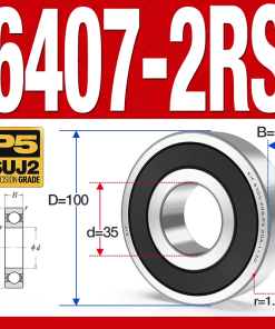 Vòng bi - bạc đạn 6407-2RS  (Phớt cao su - 35*100*25 mm)