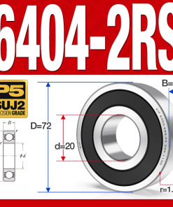 Vòng bi - bạc đạn 6404-2RS  (Phớt cao su - 20*72*19 mm)