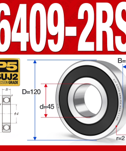 Vòng bi - bạc đạn 6409-2RS  (Phớt cao su - 45*120*29 mm)