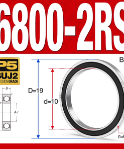 Vòng bi - bạc đạn 6800-2RS  (Phớt cao su -  10*19*5 mm)