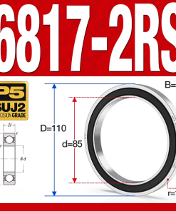 Vòng bi - bạc đạn 6817-2RS  (Phớt cao su - 85*110*13 mm)