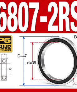 Vòng bi - bạc đạn 6807-2RS  (Phớt cao su -  35*47*7 mm)