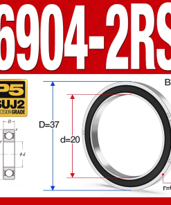 Vòng bi - bạc đạn 6904-2RS  (Phớt cao su -  20*37*9 mm)