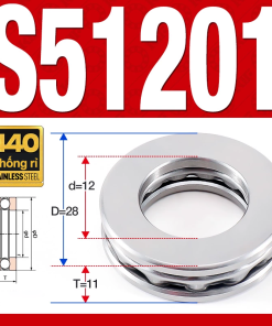 Vòng bi - bạc đạn S51201 (Chặn trục - Inox440C - 12*28*11 mm)