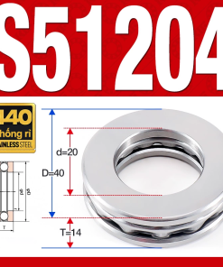 Vòng bi - bạc đạn S51204 (Chặn trục - Inox440C - 20*40*14 mm)