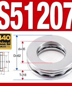 Vòng bi - bạc đạn S51207 (Chặn trục - Inox440C - 35*62*18 mm)