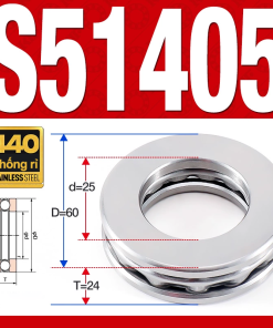 Vòng bi - bạc đạn S51405 (Chặn trục - Inox440C - 25*60*24 mm)