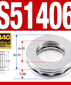 Vòng bi - bạc đạn S51406 (Chặn trục - Inox440C - 30*70*28 mm)