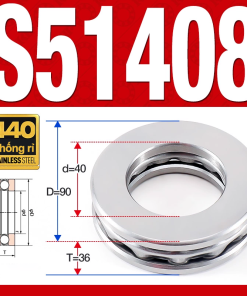 Vòng bi - bạc đạn S51408 (Chặn trục - Inox440C - 40*90*36 mm)