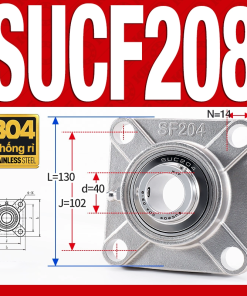 Gối đỡ vòng bi SUCF208 (Inox 304 - Đường kính trong 40 mm)