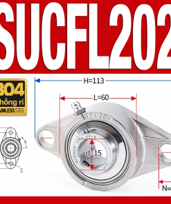Gối đỡ vòng bi SUCFL202 (Inox 304 - Đường kính trong 15 mm)
