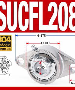 Gối đỡ vòng bi SUCFL208 (Inox 304 - Đường kính trong 40 mm)