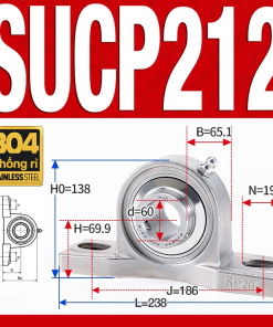 Gối đỡ vòng bi SUCP212 (Inox 304 - Đường kính trong 60 mm)