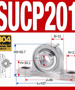 Gối đỡ vòng bi SUCP201 (Inox 304 - Đường kính trong 12 mm)