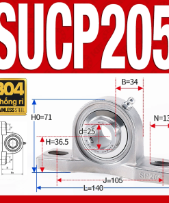 Gối đỡ vòng bi SUCP205 (Inox 304 - Đường kính trong 25 mm)