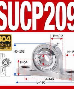 Gối đỡ vòng bi SUCP209 (Inox 304 - Đường kính trong 45 mm)