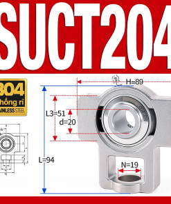 Gối đỡ vòng bi SUCT204 (Inox 304 - Đường kính trong 20 mm)