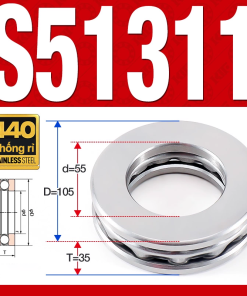 Vòng bi - bạc đạn S51311 (Chặn trục - Inox440C - 55*105*35 mm)