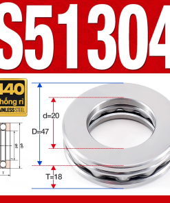 Vòng bi - bạc đạn S51304 (Chặn trục - Inox440C - 20*47*18 mm)