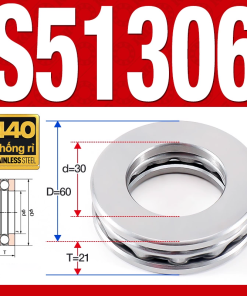 Vòng bi - bạc đạn S51306 (Chặn trục - Inox440C - 30*60*21 mm)