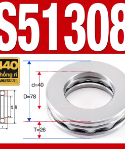 Vòng bi - bạc đạn S51308 (Chặn trục - Inox440C - 40*78*26 mm)