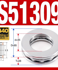 Vòng bi - bạc đạn S51309 (Chặn trục - Inox440C - 45*85*28 mm)